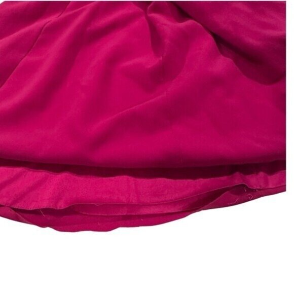 Theia Size 12 Fucia Smooth Mermaid Gown Dress Sleeveless Pink V-Neck $795 - Picture 7 of 8